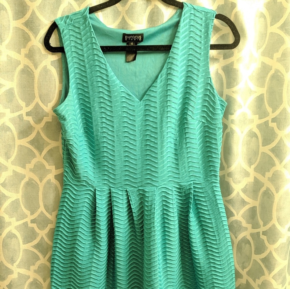 Teal knit dress